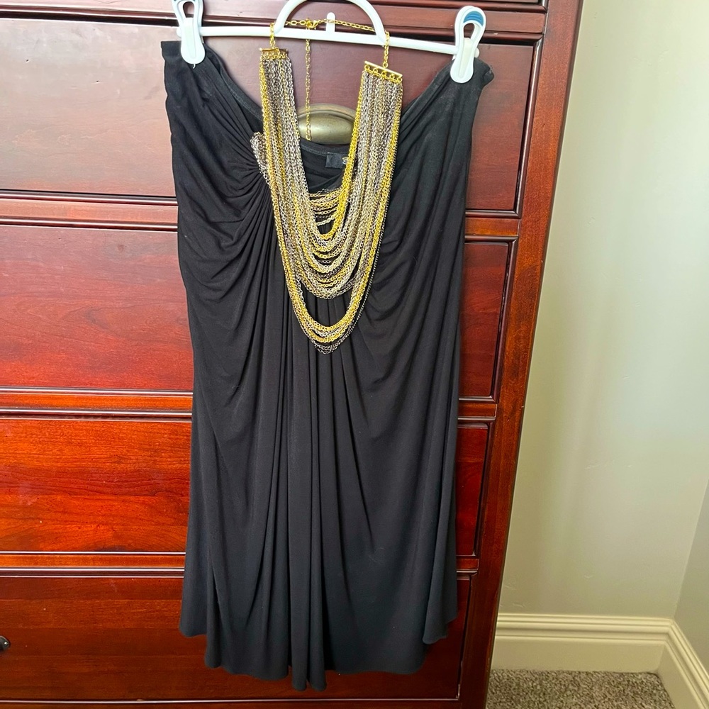Sky black party dress